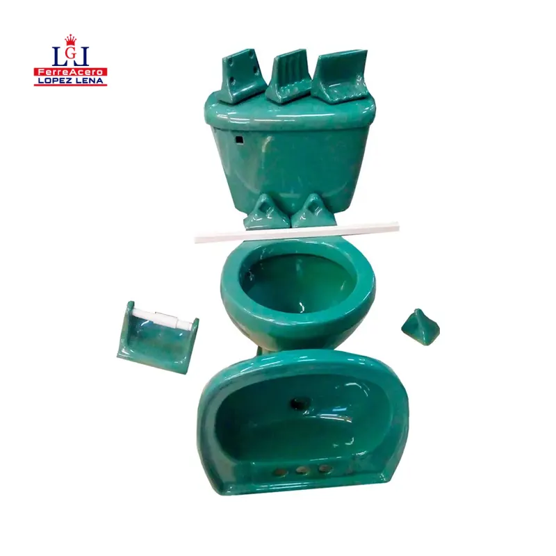 Sanitario Kit (todo En Uno) Ekon Basico Ceramosa -62804 - Verde Mar.