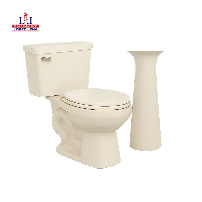 Sanitario Ceramosa Genova Marfil Con Pedestal.