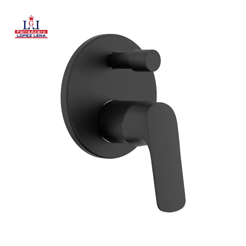 Monomando Para Regadera Con Desviador Negro Mate  - Urrea - 9438lu.2.