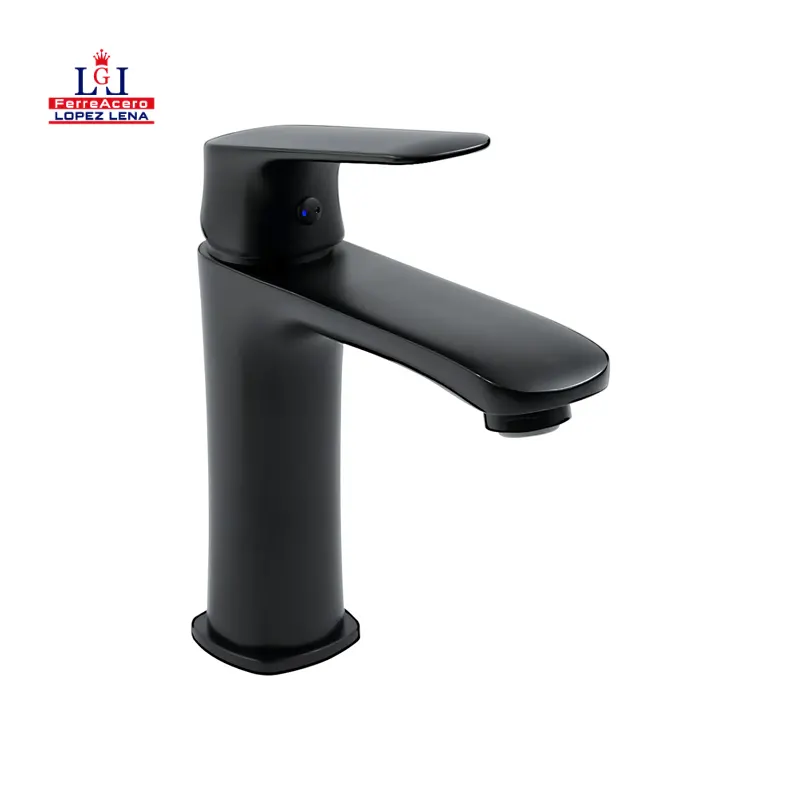 Monomando Corto Para Lavabo Negro Mate  - Urrea - 9433lu.2.