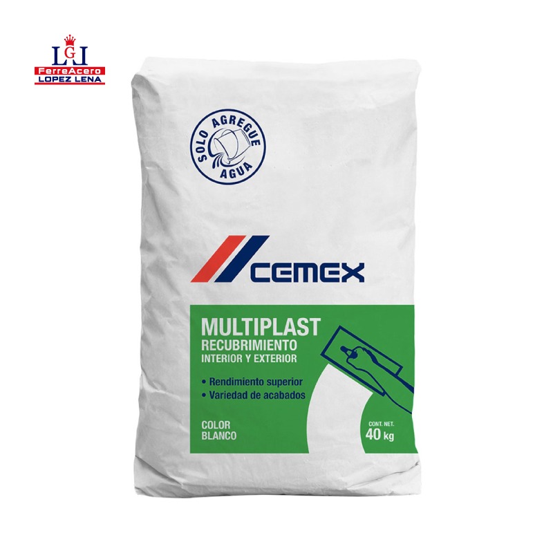 Estuco - Multiplast Cemex 40 Kg (interior-exterior).