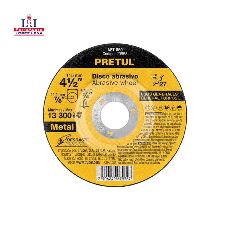 Disco Desbaste Metal - Pretul- 04 1/2