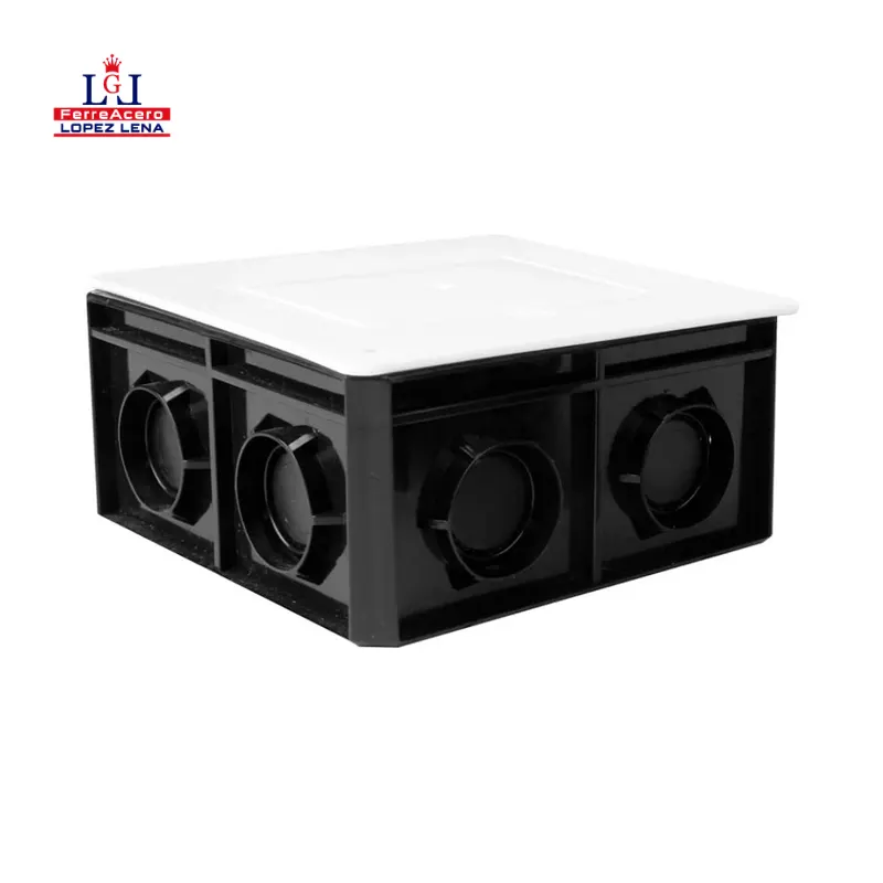 CAJA DE REGISTRO POLIETILENO NEGRA REFORZADO POLIFLEX  CUADRADA CON TAPA DE 19MM - 3/4