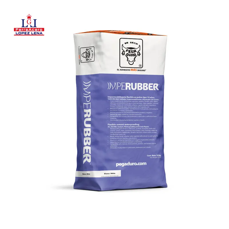 Impermeabilizante Flexible En Polvo Tipo 10 Años - Imperubber Blanco Pegaduro 10 Kg - Imperubber.