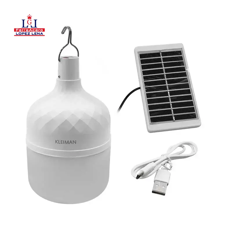 LAMPARA LED KLEIMAN 40W -RECARGABLE Y PANEL SOLAR C/CABLE DE 3M - LEF-40W.