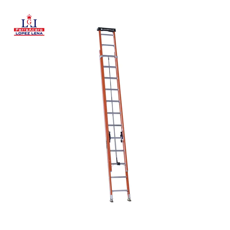 Escalera Extension Cuprum 24 Esc - C-3023-24ptn Fibra De Vidrio - Alcance Maximo 07.27m.