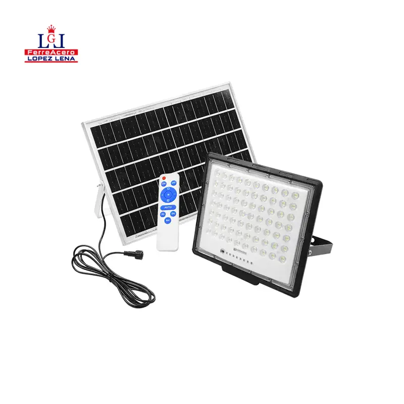REFLECTOR DE LED SOLAR C/CONTROL REMOTO Y PANEL C/CABLE 3 M 6500K - 300W-KLEIMAN - REF-S300W.