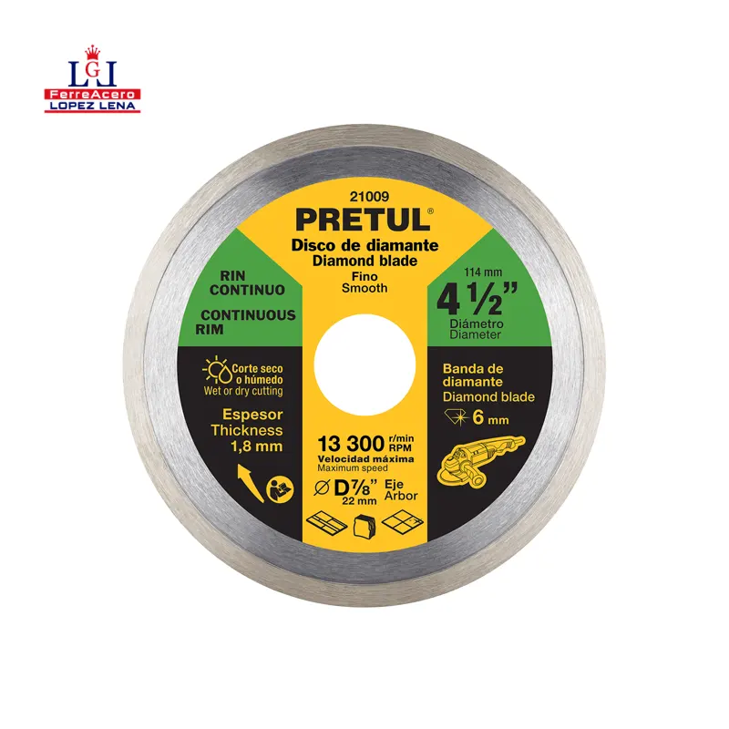 Disco Corte Diamante Rin Continuo  04 1/2" - Pretul - Did-145p.