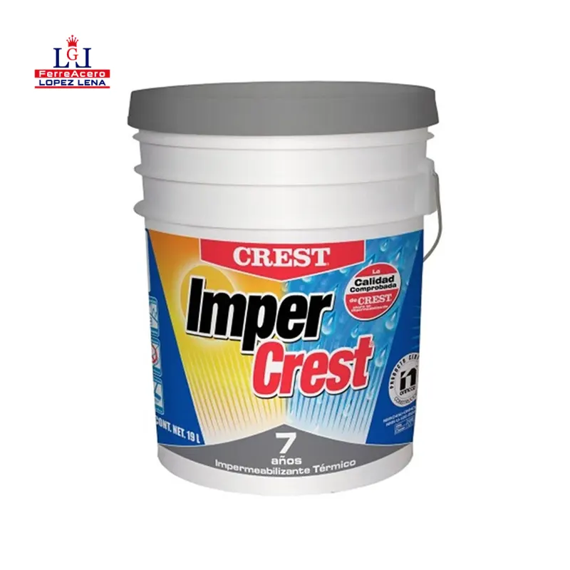 Impermeabilizante Cubeta 19l - 7 Años - Rojo - Imper Crest - Fibratado.